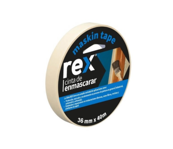 Cinta de enmascarar 36mm x 40mt REX - Ferretería Teja