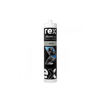 SILICONA REX NEUTRA GRIS TECHO/CANALETA 300ML
